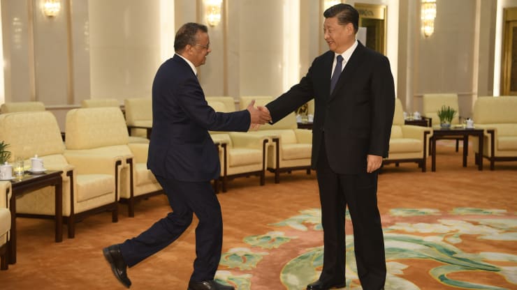 Tedros Ghebreyesus meeting with China CCP leader Xi Jinping